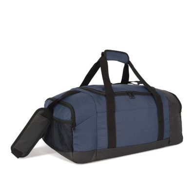 Recycled sports bag with dual side compartment